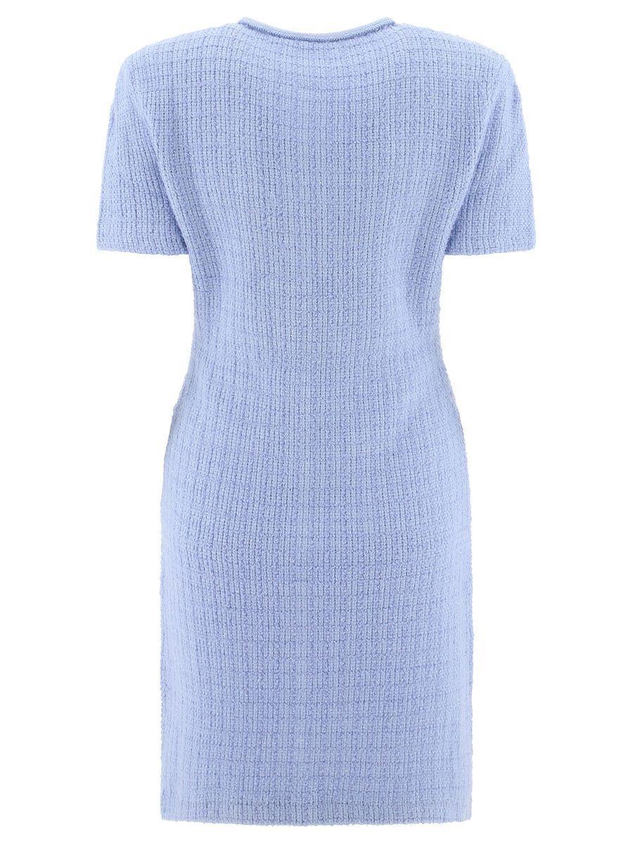 Knit Dress With Jewel Buttons In Light Blue Product Image