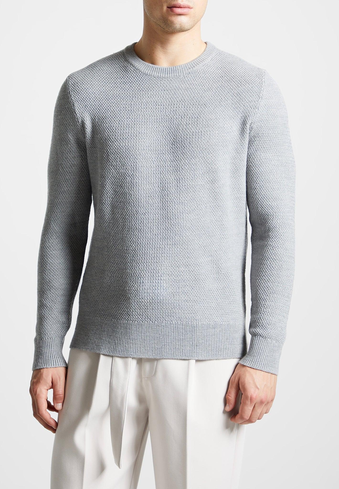 Éternel Textured Wool Blend Jumper - Grey Male Product Image