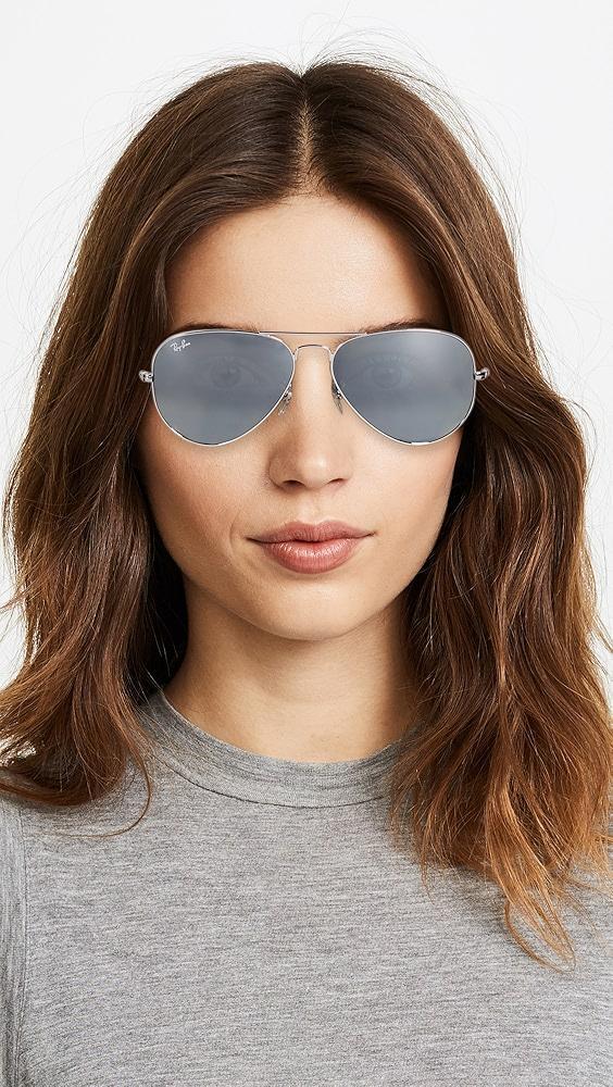 Ray-Ban Mirrored Original Aviator Sunglasses | Shopbop Product Image