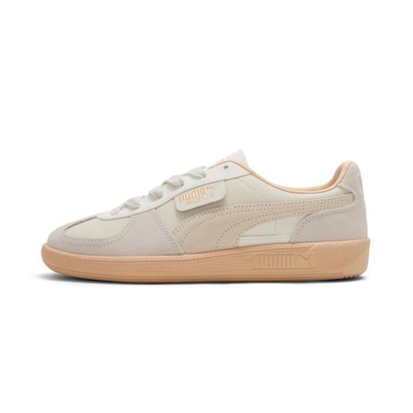 PUMA Palermo Leather Women's Sneakers in Warm White/Alpine Snow/Cashew Product Image