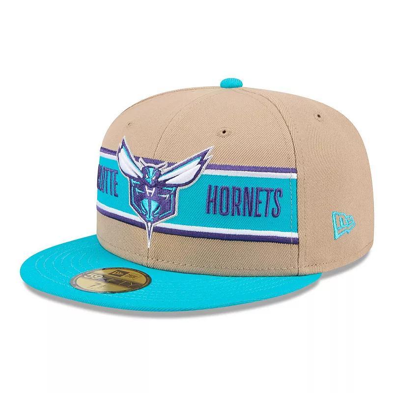 Mens New Era Tan/Teal Charlotte Hornets 2024 NBA Draft 59FIFTY Fitted Hat Product Image