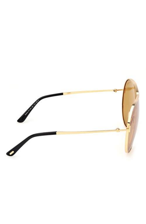 TOM FORD Keating 71mm Oversize Pilot Sunglasses In Gold Product Image