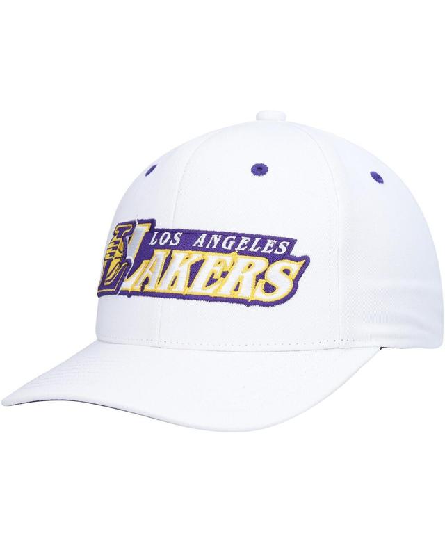 Mens Mitchell & Ness White Los Angeles Lakers Oh Word Pro Snapback Hat Product Image