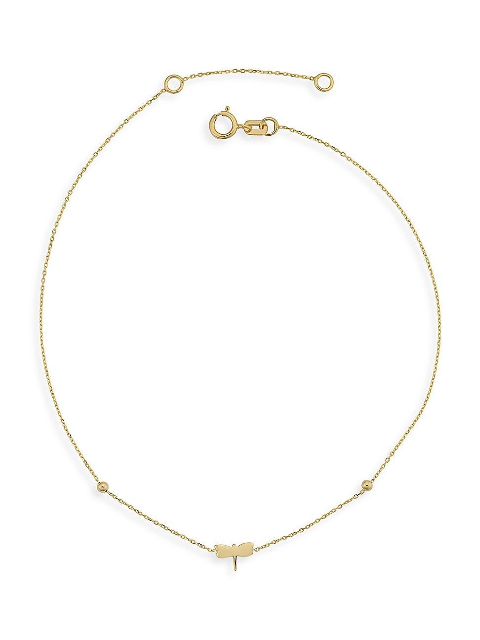 Womens 14K Yellow Solid Gold Flora Anklet Product Image