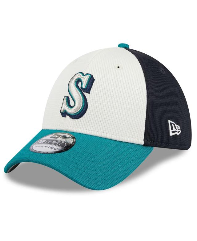 Mens New Era Cream Seattle Mariners 2024 Batting Practice 39THIRTY Flex Hat Product Image