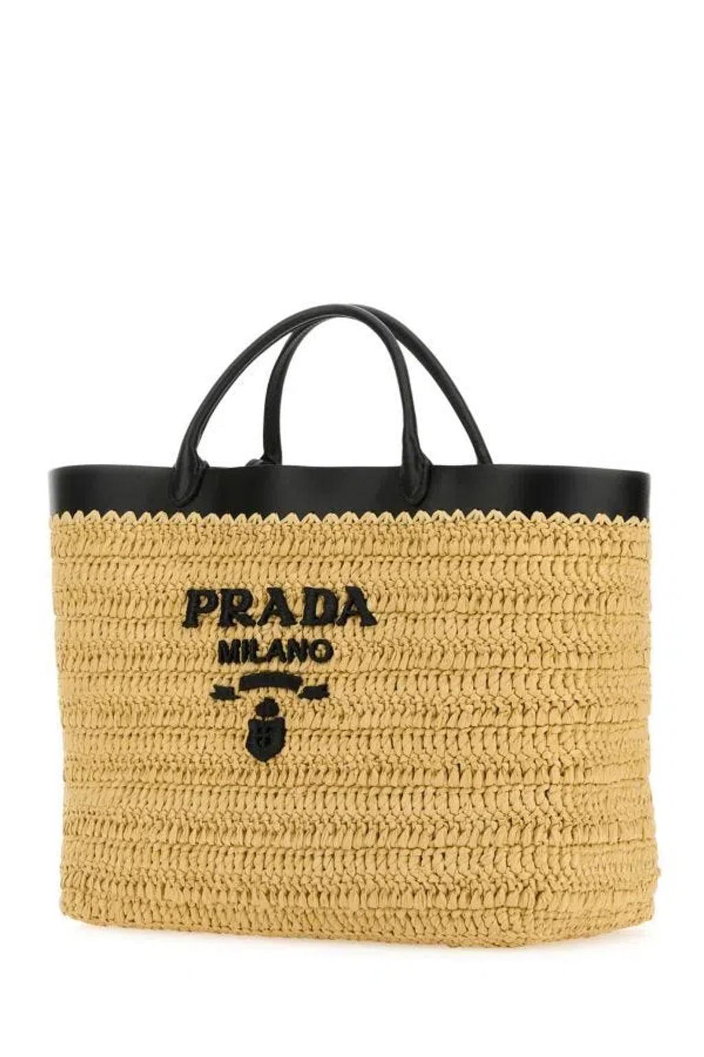 Raffia Shopping Bag Silhouette Structured In Brown Product Image