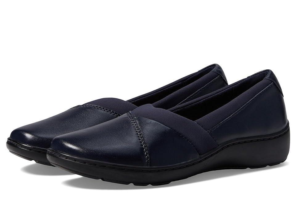 Clarks Cora Charm (Navy Leather) Women's Flat Shoes Product Image