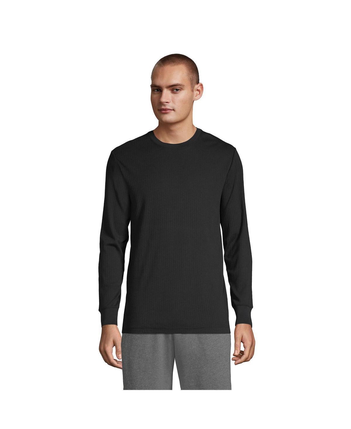 Mens Lands End Knit Ribbed Crewneck Pajama Sleep Shirt Product Image