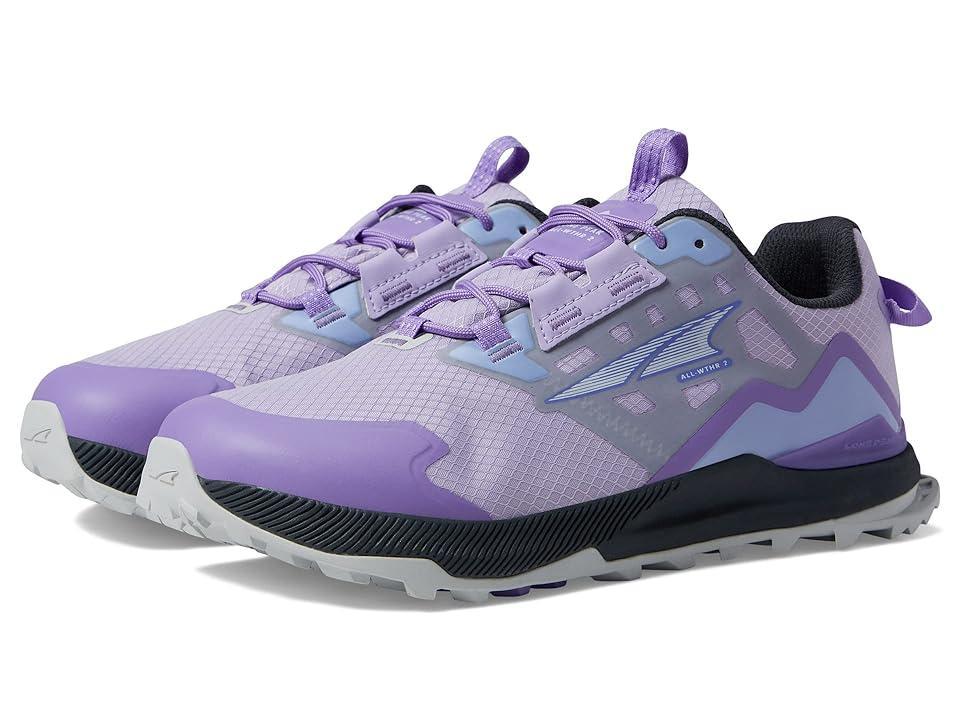 Altra Women's Lone Peak All-Weather Low 2 Shoe Grey / Purple Product Image