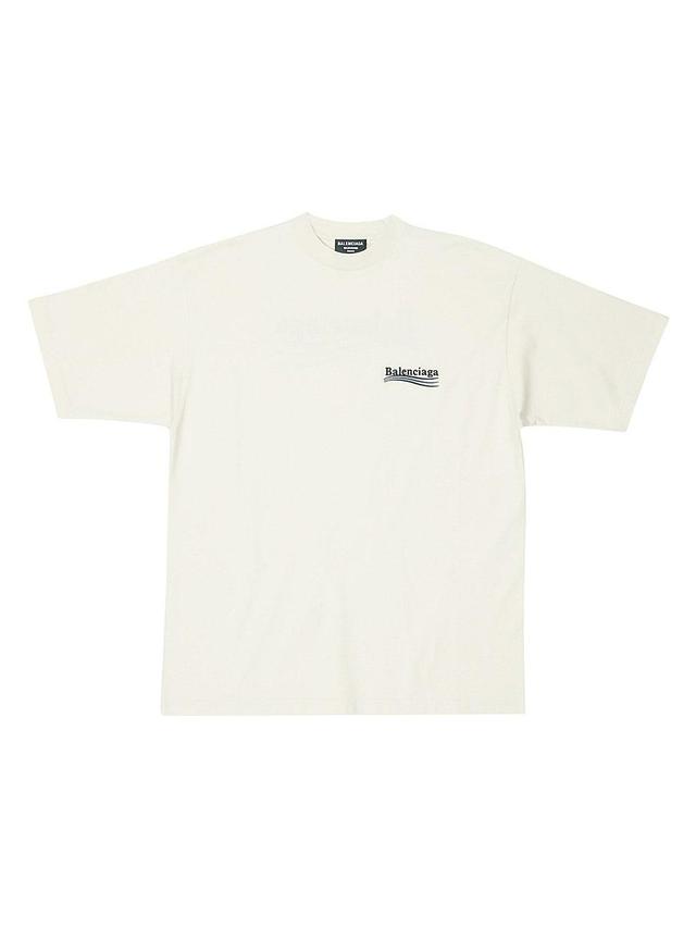 Mens White Campaign Logo Boxy T-Shirt Product Image