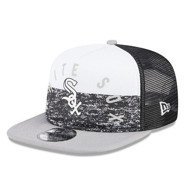 Mens New Era /Gray Chicago Sox Team Foam Front A-Frame Trucker 9FIFTY Snapback Hat Product Image