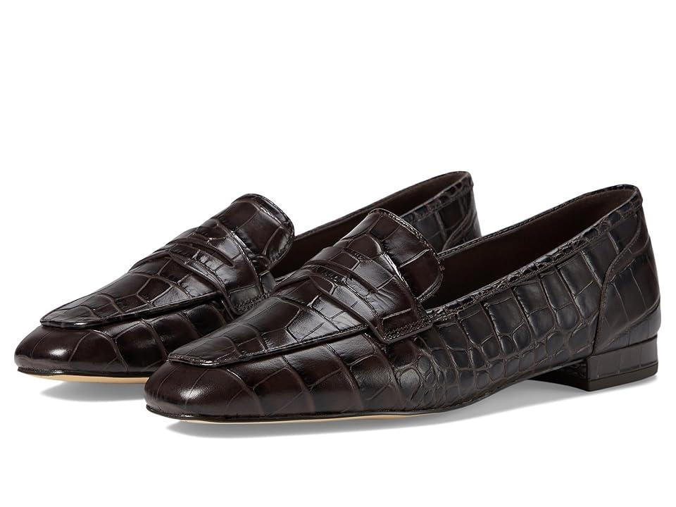 Cole Haan Tarese Soft Loafers (Dark Chocolate Croc Print Leather) Women's Flat Shoes Product Image