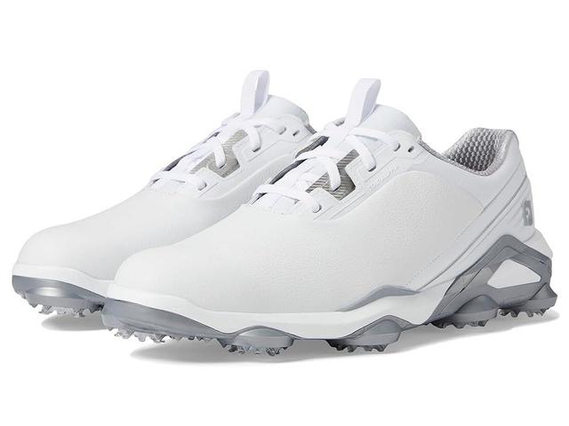 FootJoy Tour Alpha Golf Shoes White/Silver) Men's Shoes Product Image