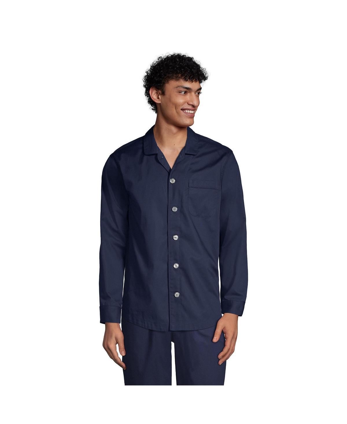 Big & Tall Lands End Poplin Pajama Sleep Shirt, Mens Product Image