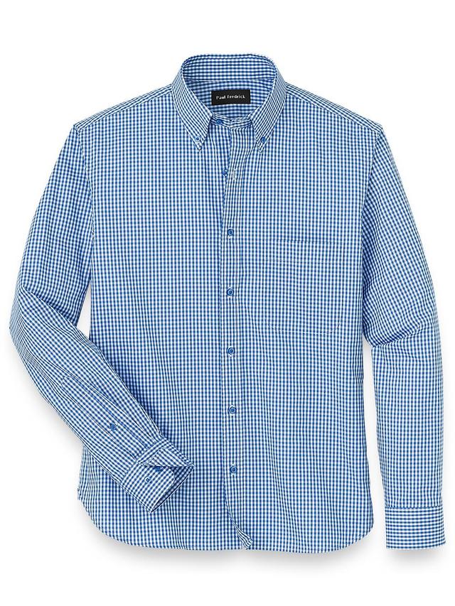 Slim Fit Cotton Gingham Casual Shirt Product Image