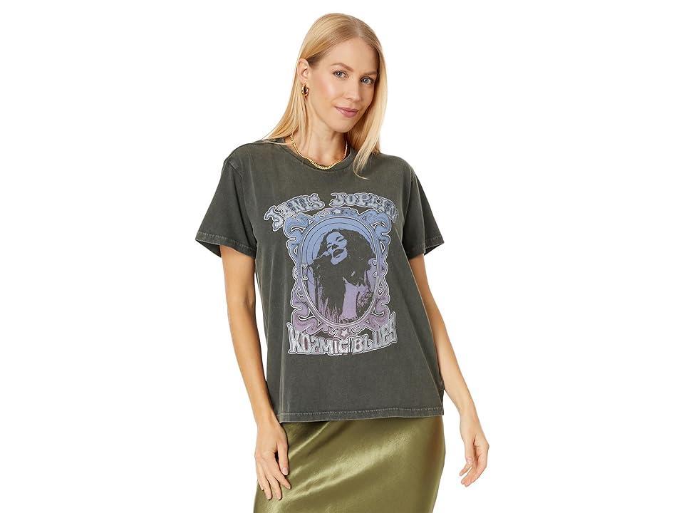 Lucky Brand Janis Kosmic Blues Boyfriend Tee (Black Ink) Women's Clothing Product Image