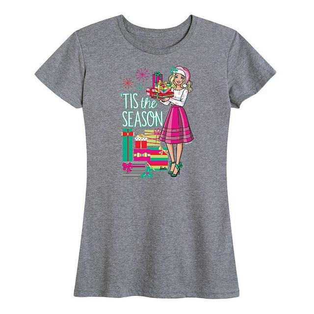 Womens Barbie Tis The Season Graphic Tee, Girls Grey Gray Product Image