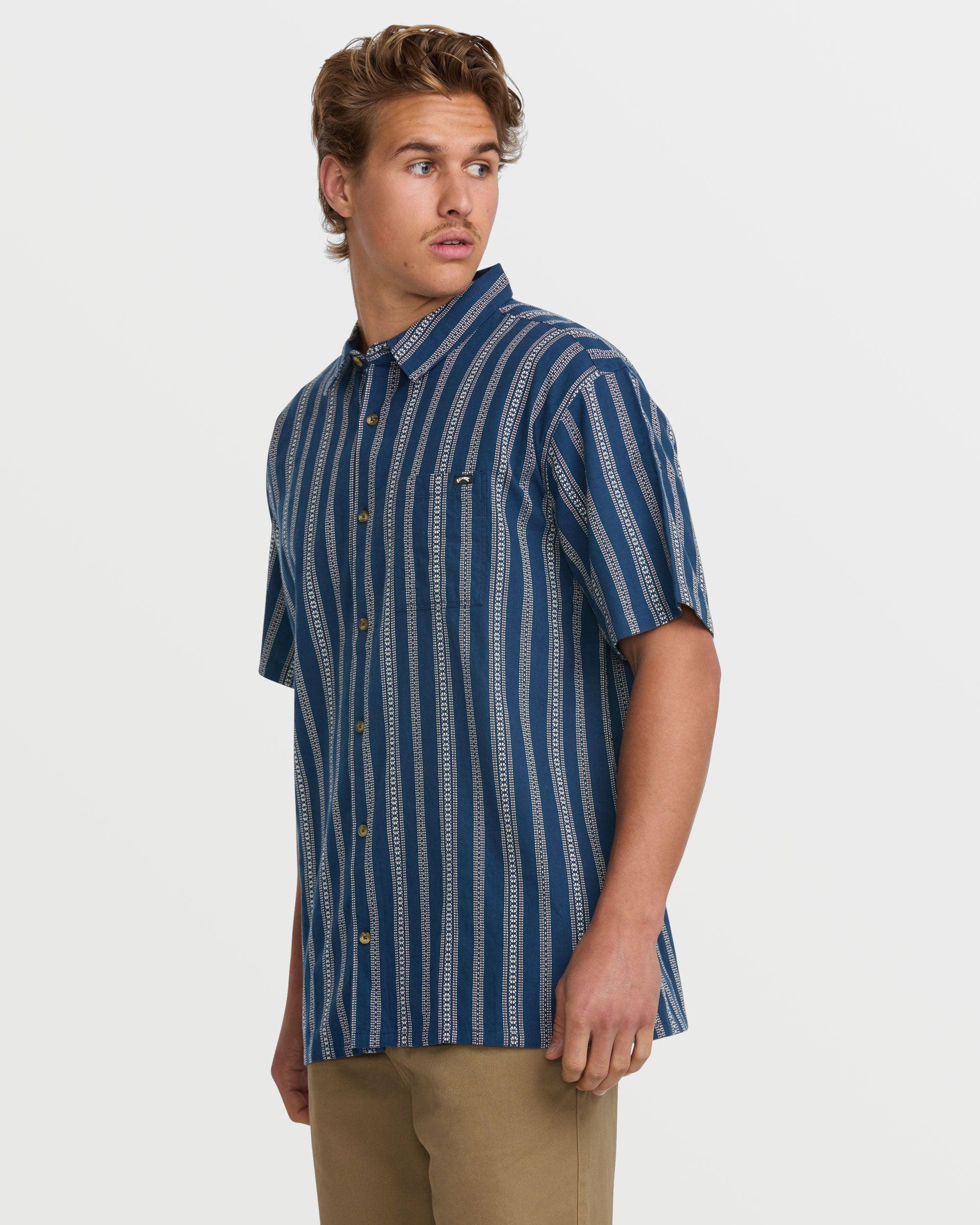 Sundays Jacquard Short Sleeve Shirt - Midnight Male Product Image