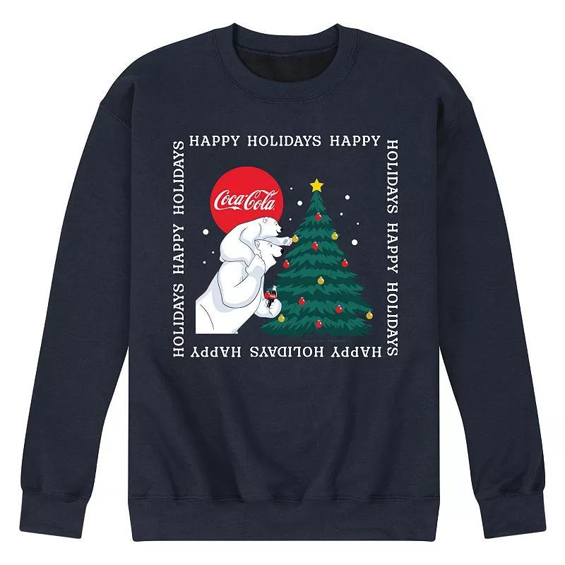 Mens CocaCola Happy Holidays Sweatshirt Blue Product Image