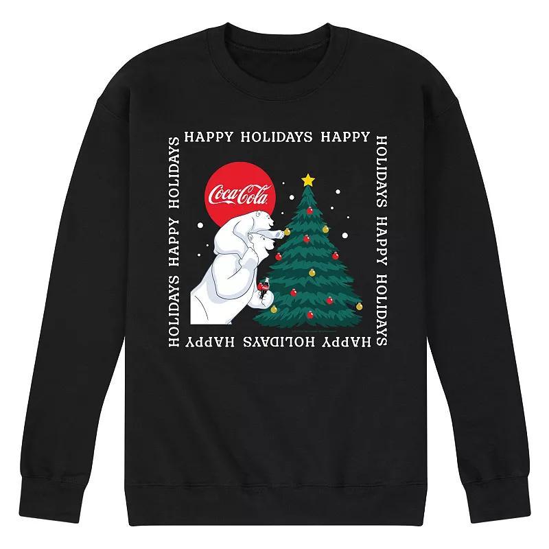 Mens CocaCola Happy Holidays Sweatshirt Blue Product Image