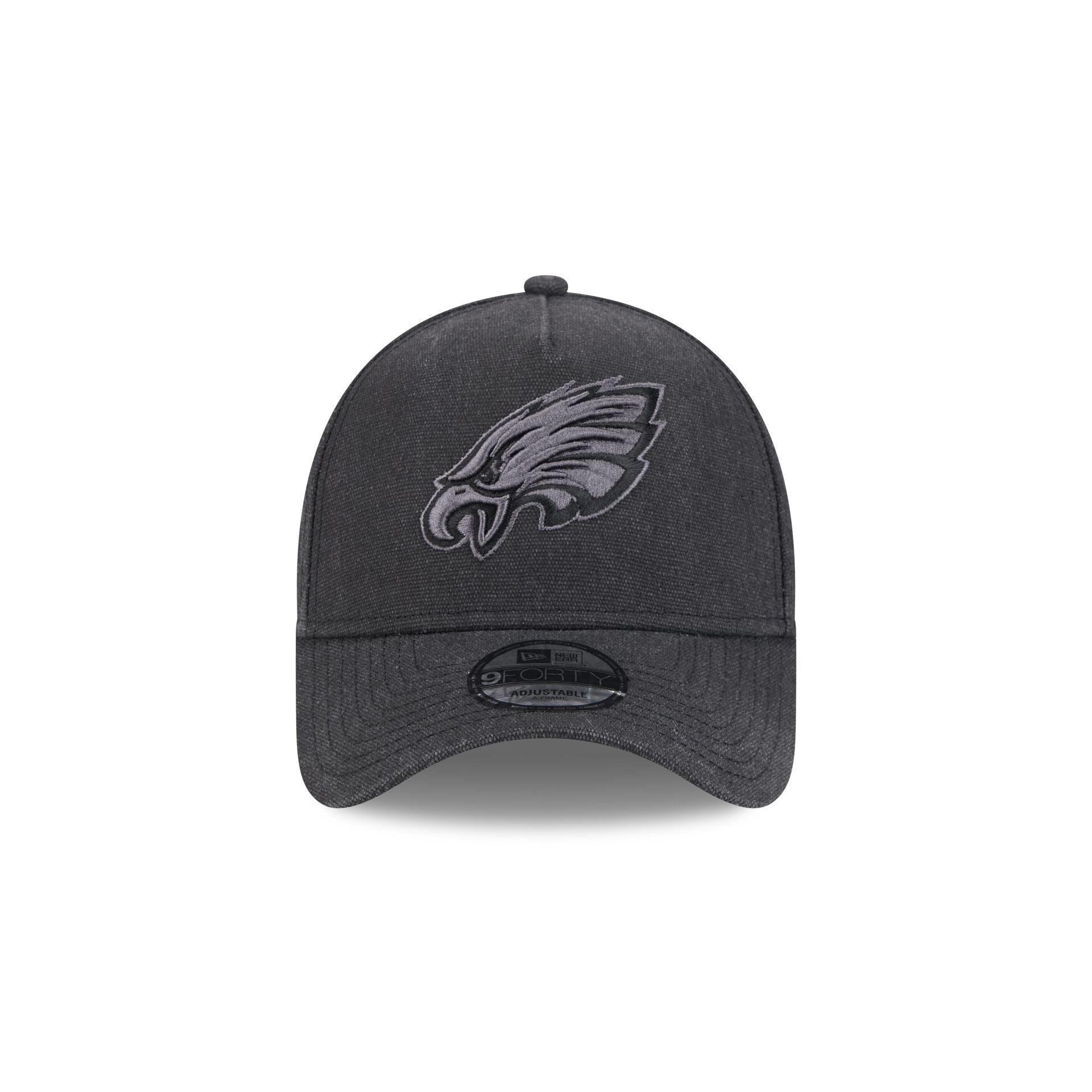 Philadelphia Eagles Logo Essentials Black 9FORTY A-Frame Snapback Hat Male Product Image