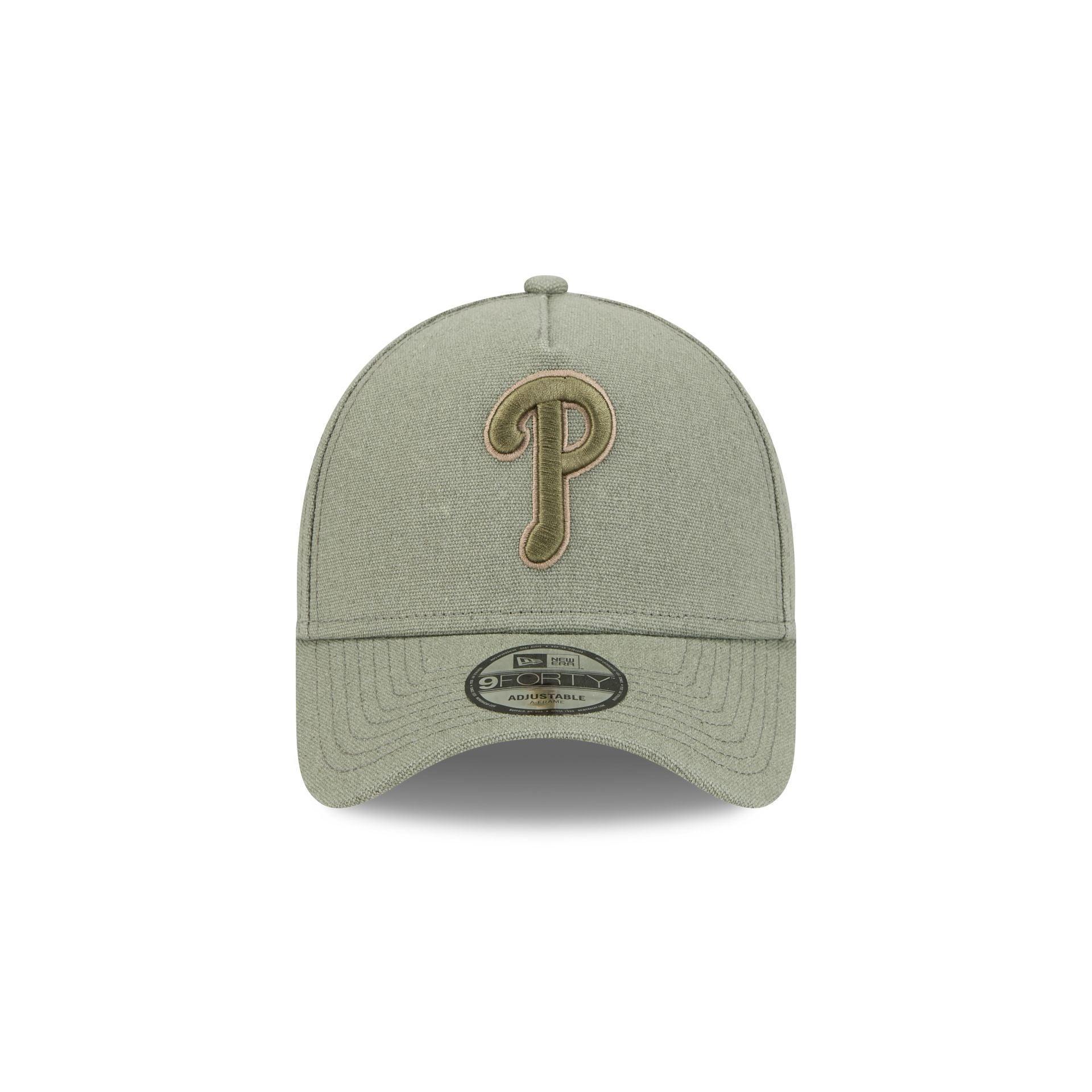 Philadelphia Phillies Logo Essentials Olive 9FORTY A-Frame Snapback Hat Male Product Image