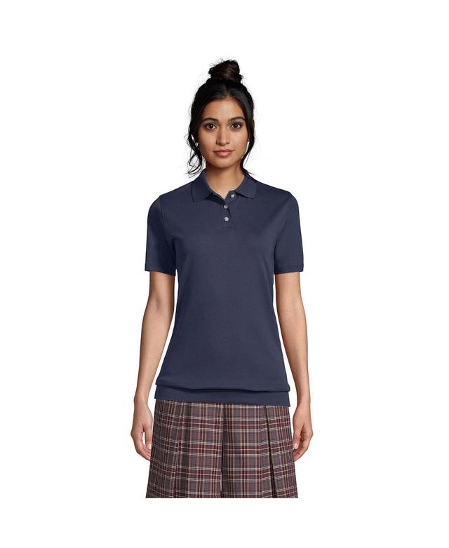 Womens Lands End Short Sleeve Banded Bottom Polo Shirt Product Image