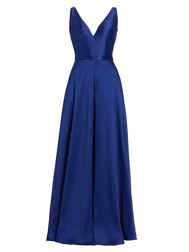 Womens Satin Sleeveless Gown Product Image