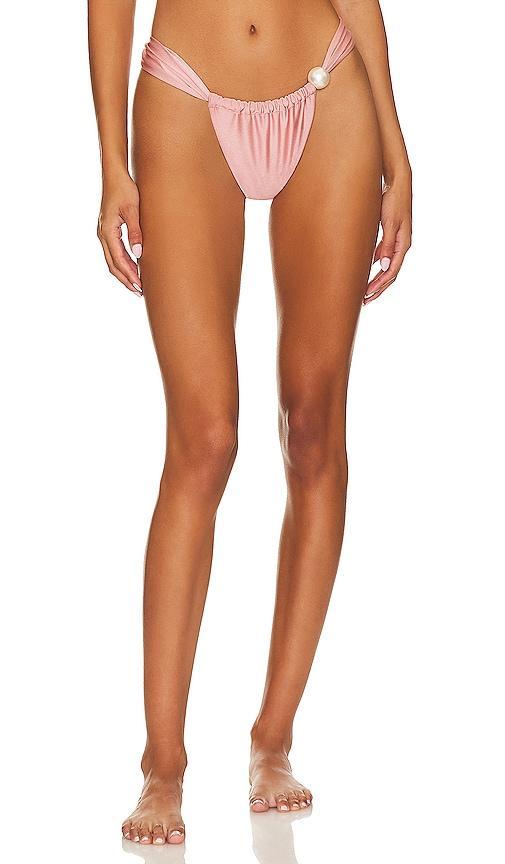 Montce Swim Sandra Pearl Bikini Bottom in Rose. Product Image