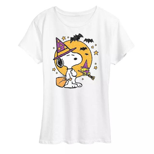 Hybrid Peanuts Womens Tee Shirts WHITE Peanuts Snoopy & Woodstock Witchcraft Graphic Tee - Women & Plus Product Image