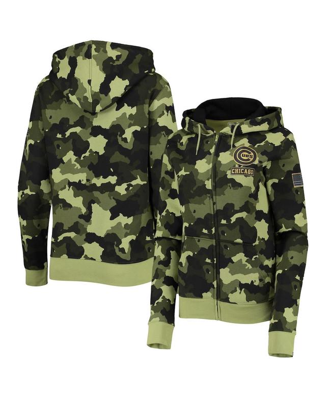 Womens New Era Chicago Cubs 2022 MLB Armed Forces Day Camo Full-Zip Hoodie Product Image