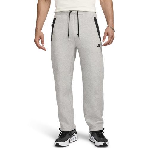 Nike Mens Tech Fleece Open Hem Pants - Black/Dk Grey Heather Product Image