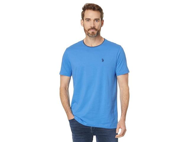 U.S. POLO ASSN. Short Sleeve Crew Neck Yarn-Dye Collar Tipped Jersey Tee (Supersonic ) Men's Clothing Product Image