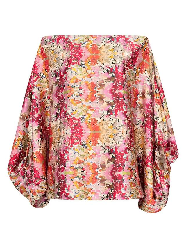 Womens Bellagio Floral Stretch-Silk Off-The-Shoulder Blouse Product Image