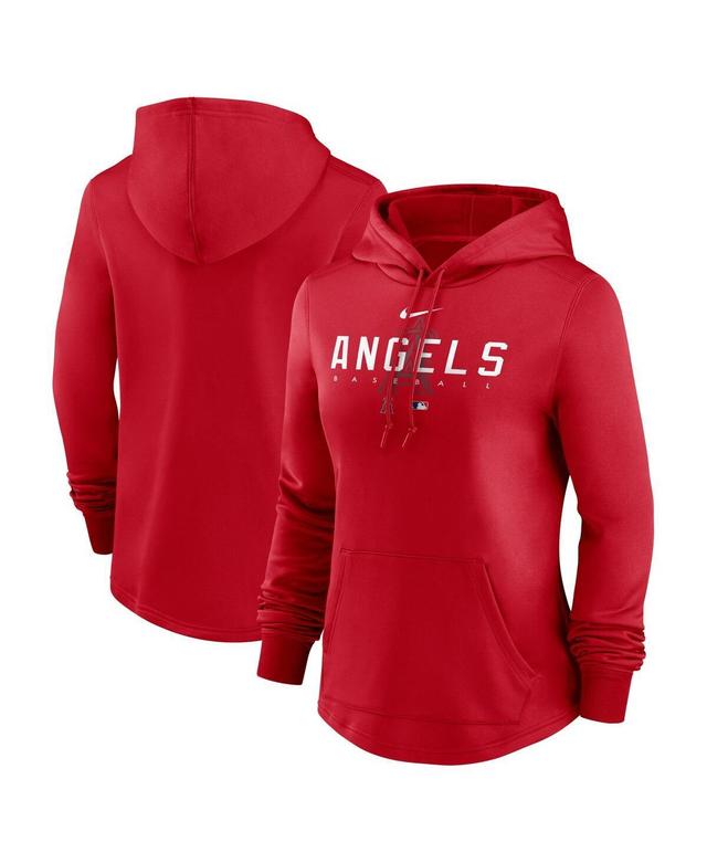 Womens Nike Red Los Angeles Angels Authentic Collection Pregame Performance Pullover Hoodie Product Image