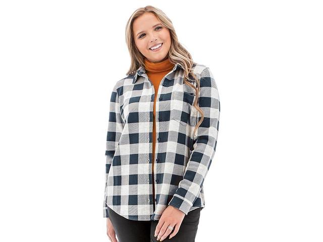 Aventura Clothing Luscious Plaid Shirt (Sky Captain) Women's Clothing Product Image