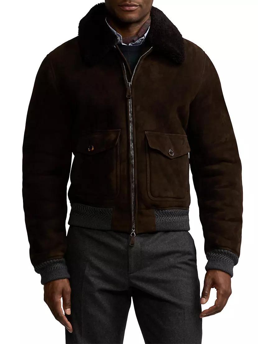 Welles Straight Shearling Bomber Jacket Product Image