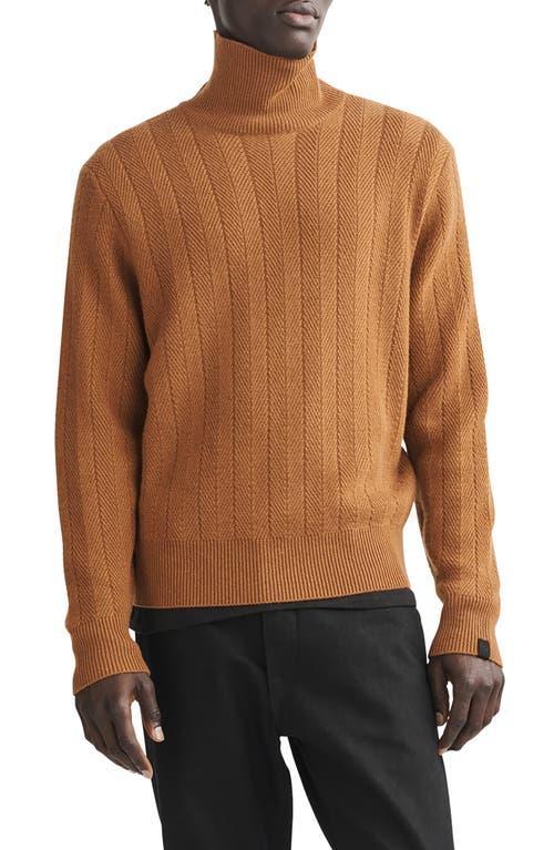 rag & bone Durham Herringbone Cashmere Turtleneck Sweater Product Image