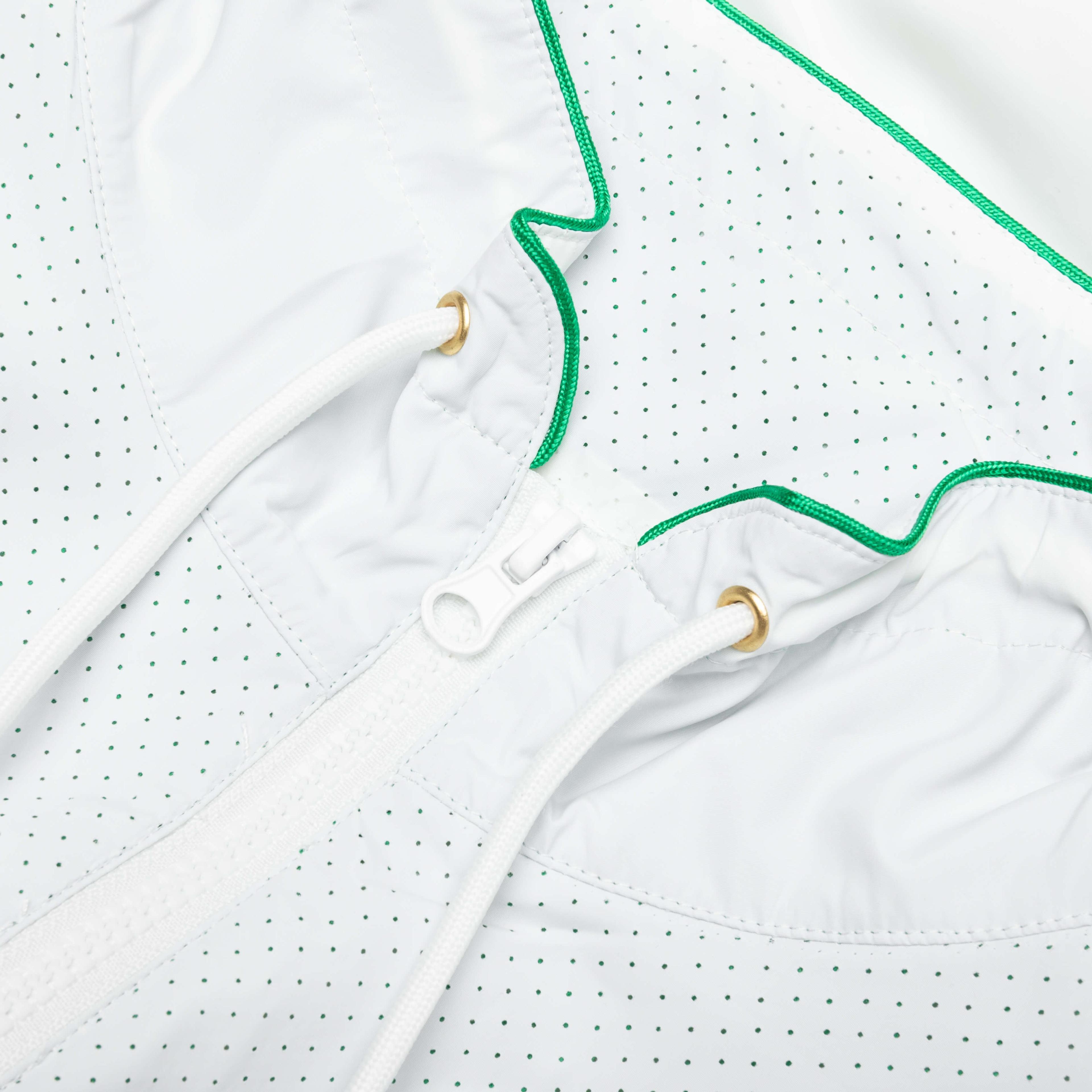 Perforated Layered Track Jacket - White/Green Male Product Image