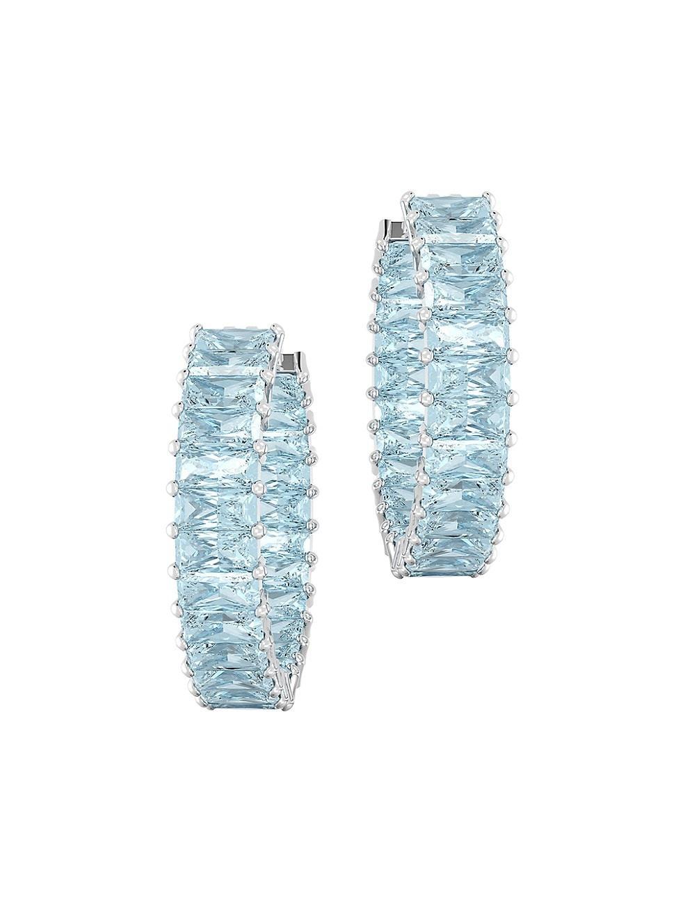 Swarovski Matrix Baguette Color Crystal Hoop Earrings Product Image