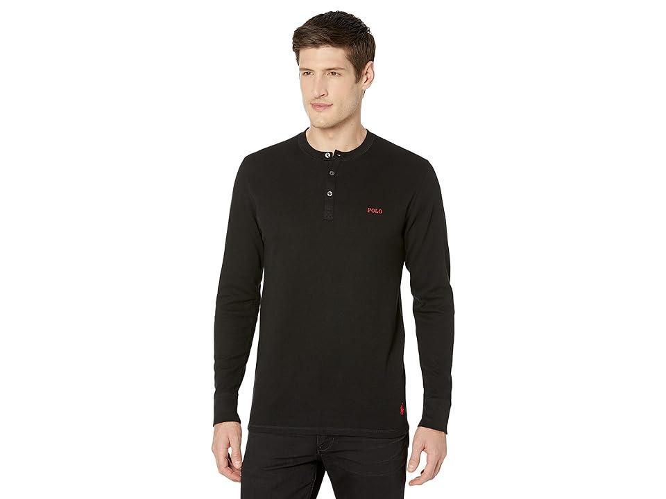 Polo Ralph Lauren Waffle Long Sleeve Henley (Polo RL 2000 Red Logo/PP) Men's Clothing Product Image