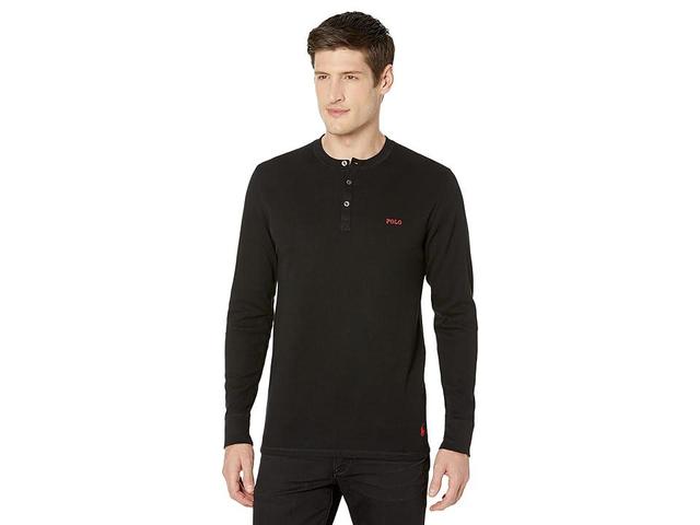 Polo Ralph Lauren Waffle Long Sleeve Henley (Polo RL 2000 Red Logo/PP) Men's Clothing Product Image