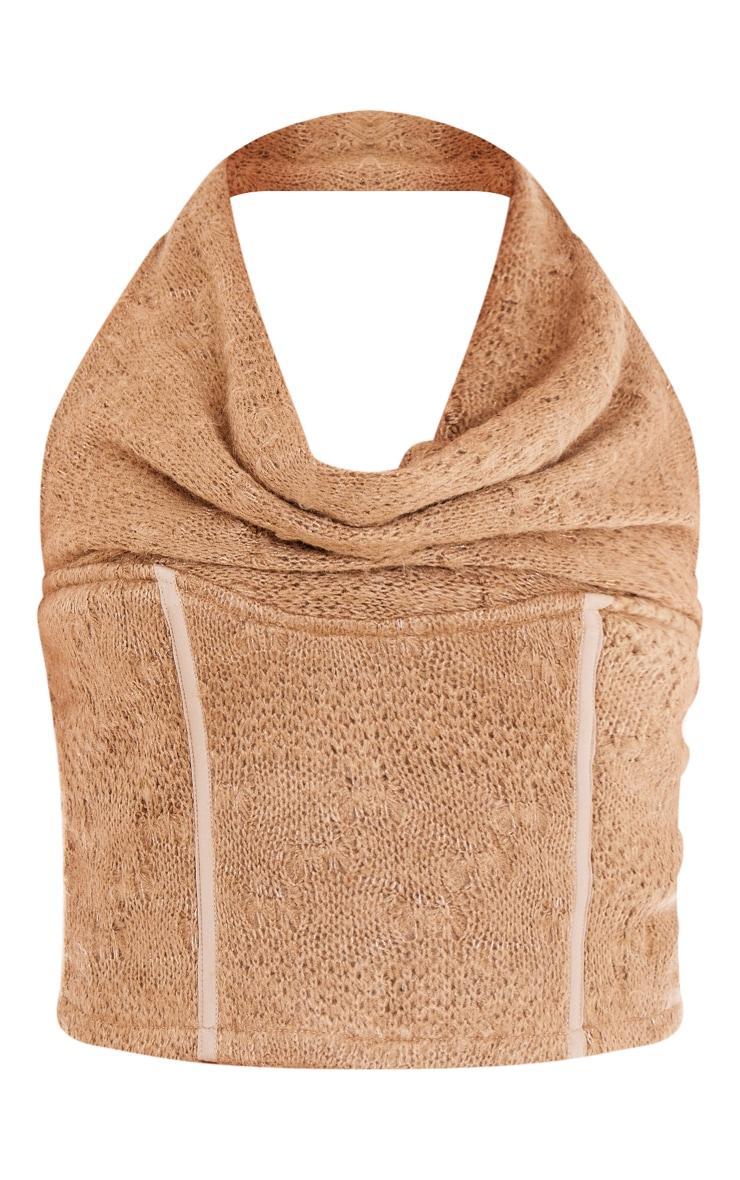 Cream Textured Woven Cowl Boned Long Top Product Image