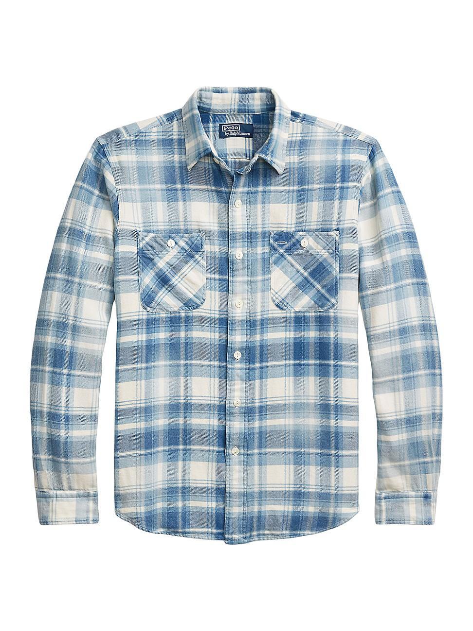 Mens Plaid Flannel Sport Shirt Product Image