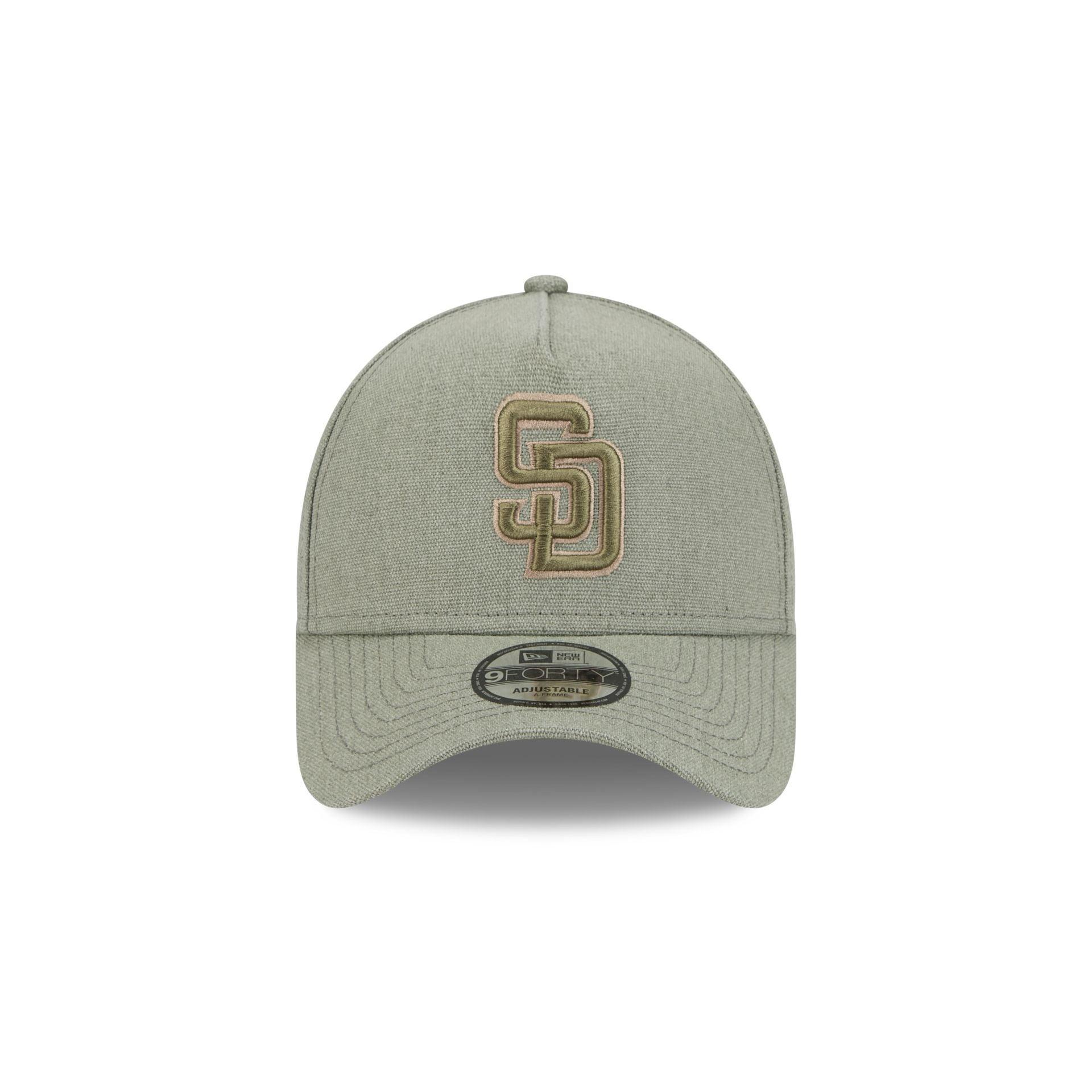 San Diego Padres Logo Essentials Olive 9FORTY A-Frame Snapback Hat Male Product Image