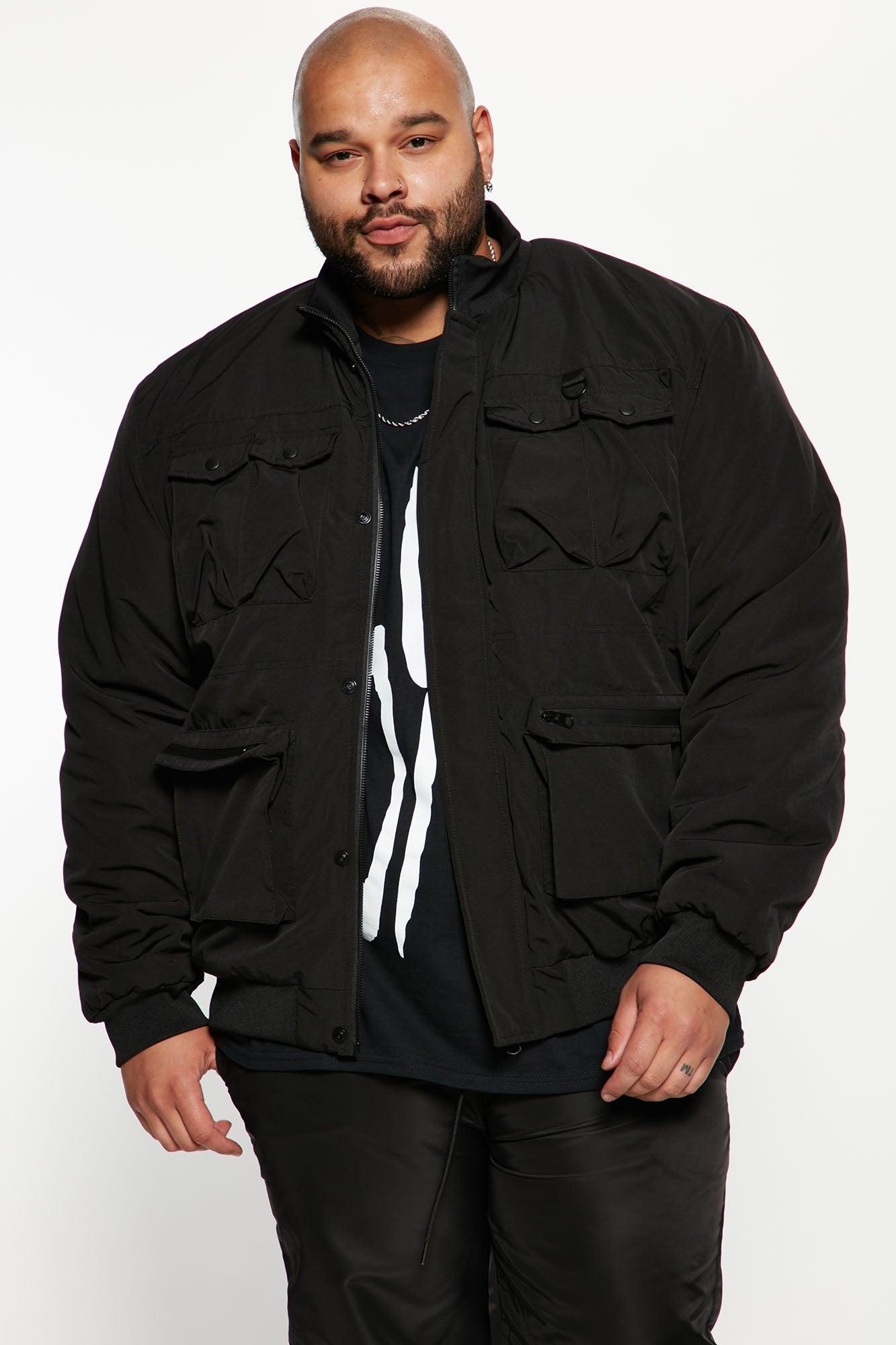 Pockets On Pockets Utility Bomber Jacket - Black Product Image