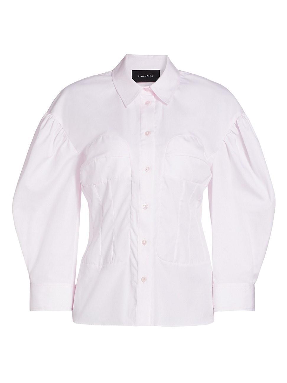 Womens Corset Seamed Poplin Shirt Product Image