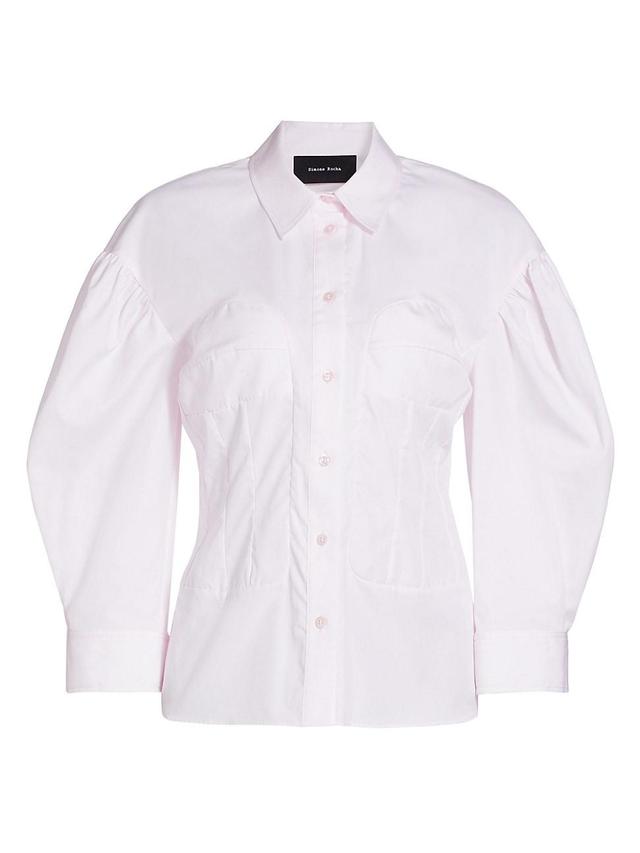 Womens Corset Seamed Poplin Shirt Product Image