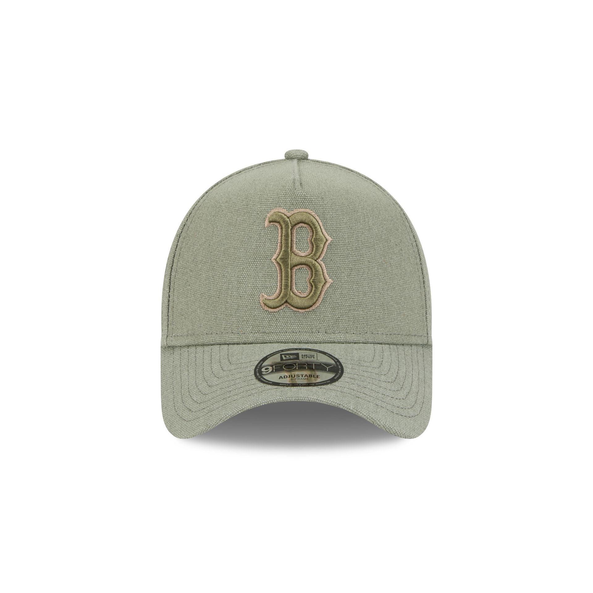 Boston Red Sox Logo Essentials Olive 9FORTY A-Frame Snapback Hat Male Product Image