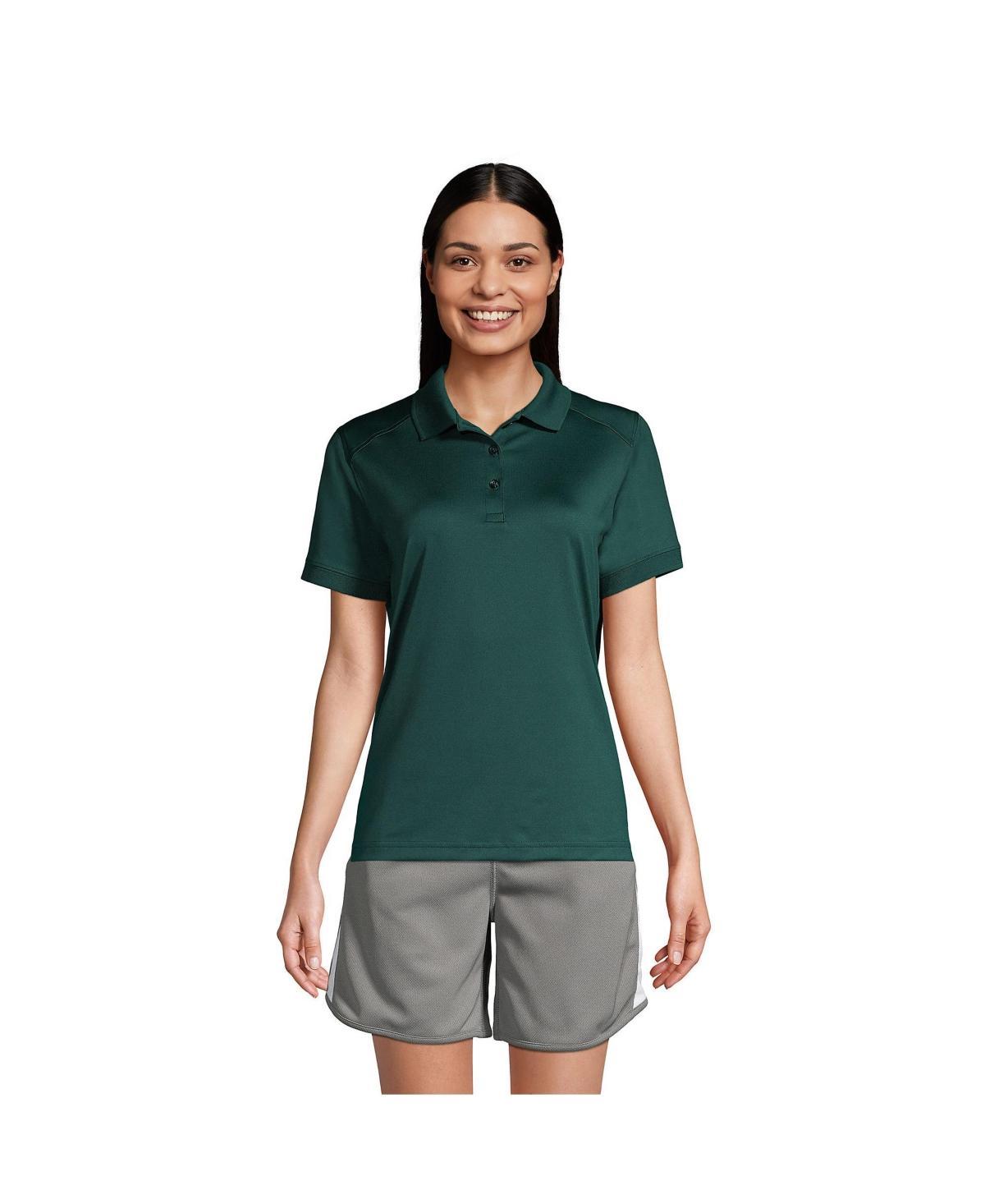 Lands End Womens School Uniform Short Sleeve Rapid Dry Polo Shirt Product Image